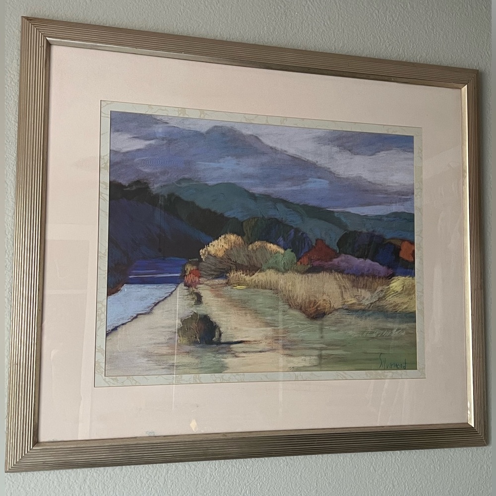 Vintage Mary Silverwood 'Diablo Range' Southwestern Landscape Print Framed